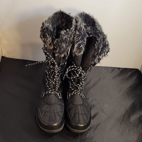 ATHLETECH WOMEN"S MARTY SNOW WATER-RESISTANT LACE UP FAUX FUR COLLAR BOOT - Picture 4 of 14